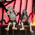thumbnail image 5 of Figura de resina con forma de esqueleto de calabaza aterradora, estatuas de mesa para decoración del hogar de Halloween, color negro, 1 pieza, 5 of 5