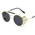 thumbnail image 3 of Gafas de sol estilo steampunk, gafas de sol con personalidad, gafas de sol redondas vintage, gafas de sol con clasificación de protección, 3 of 5