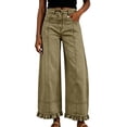 thumbnail image 6 of Womens Jeans Wide Leg Jeans for Women Trendy High Waisted Stretchy Baggy Ruffle Hem Denim Pants with Pockets, 6 of 7