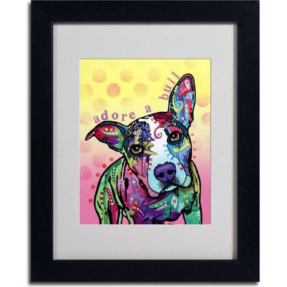 Matted art under acrylic in a black frame