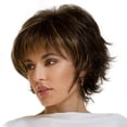 thumbnail image 4 of Aibecy Short Hair Wigs with Bangs Layered Wavy Hair Wig Heat Resistant Synthetic Blonde Mixed Black Brown Natural Color for Women Daily Use, 4 of 7
