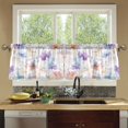 thumbnail image 4 of Yayeee Kitchen Curtains Tier Set of 2 Light Filtering 57"x36" Over Sink Window Panels, Purple Flower Pattern, 4 of 7