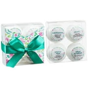 Home Spa Bath Gift Basket Aromatherapy Bath Bombs Gifts for Her, Bath Bombs Stocking Stuffer Holiday Bath Fizzies Set - Lavender, Mint, Yoga Sunrise, and Green Tea - Luxury Bath & Body Set for Women