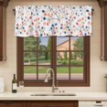 thumbnail image 6 of Colorful Botanical Curtain Valances for Windows, Kitchen Valance Window Treatments Panel 2 Pack, Rainbow Color Leaf Spring Rod Pocket Short Curtains for Bathroom Bedroom 42 x 18 Inch, 6 of 8