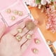 thumbnail image 3 of 1 caja de 10 dijes de corazón inflado chapados en oro de 18 quilates con pequeñas gotas de amor para hacer joyas, collares, pulseras y San Valentín., 3 of 9