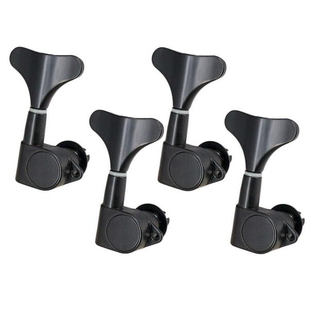 Greeniant Sintonizador de clavija de afinación de cuerdas Botón de cabeza de máquina sellada para parte de bajo Accesorios para instrumentos musicales Negro 4 correcto