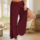 thumbnail image 5 of Pantalones de algodón con dobladillo de tulipán para mujer pantalones extragrandes pantalones casuales básicos atuendo diario con abertura lateral FLhrweasw Nuevo, 5 of 7