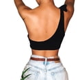 thumbnail image 2 of Bowanadacles Women Stretch One Shoulder Swimming Tops Vest, 2 of 5