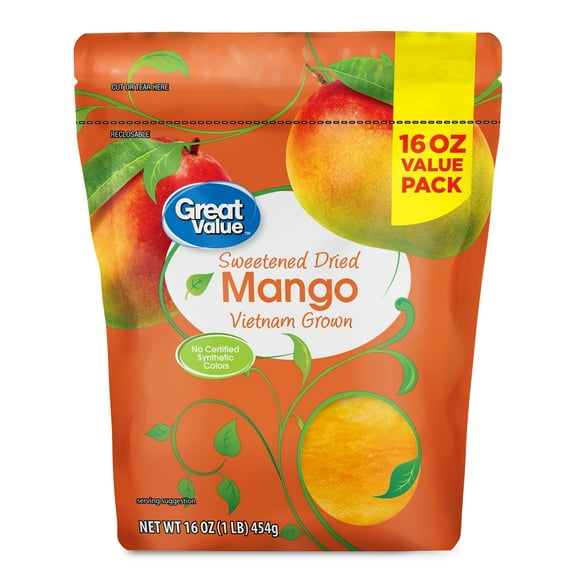 Great Value Sweetened Dried Mango, 16 oz