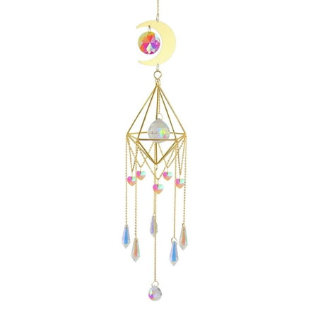 

Nitouy Crystal Moon Chandelier Pendant Prism Wind Chime Hanging Home Decor (80)
