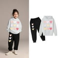 thumbnail image 4 of Teen Kids Toddler Sweatsuit,2 Piece Long Sleeve White Hooded Sweatsuits Pullover Sweatpants Set Warm Fall Winter Clothes Little Girls Clothes 13-14 Years Cute&nbsp;Boys Girls&nbsp;Clothing, 4 of 6