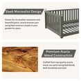 thumbnail image 4 of Outdoor Porch Swing Bed with Hemp Rope, Minimalist Wood Frame Patio Swing for Backyard Poolside, 350 LBS Weight Capacity, Gray, 4 of 9