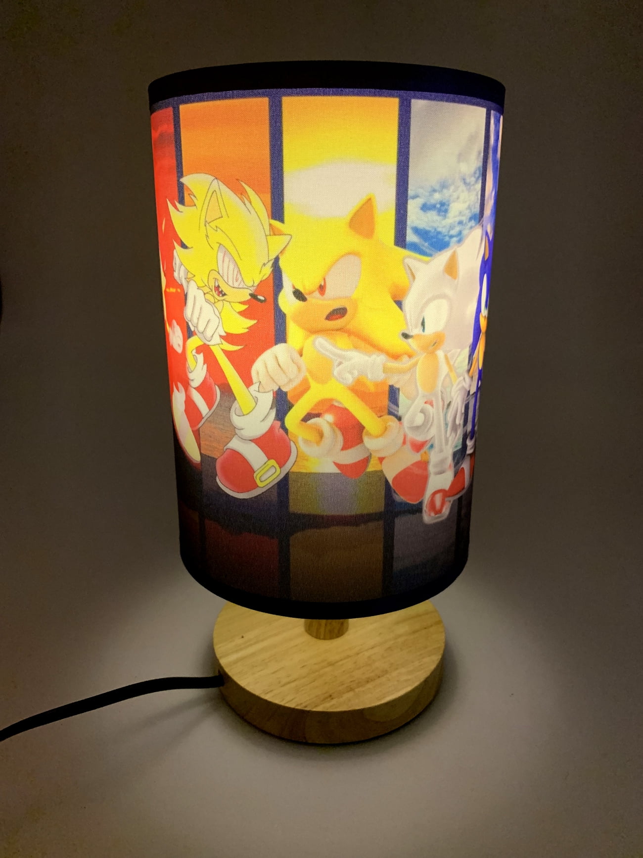 Table Lamp Super Sonic Night Light Wood Base Room Decoration or Great Gift Ideas