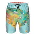 thumbnail image 3 of Goofa USA Tourist Map Printed Mens Swim Trunks Summer Quick Dry Short Beach Swimwear Bathing Suits-Medium, 3 of 9