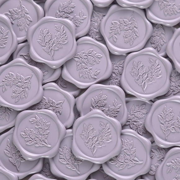 Pegatinas de Sello de Cera UNIQOOO Eucalipto para Invitaciones de Boda x50