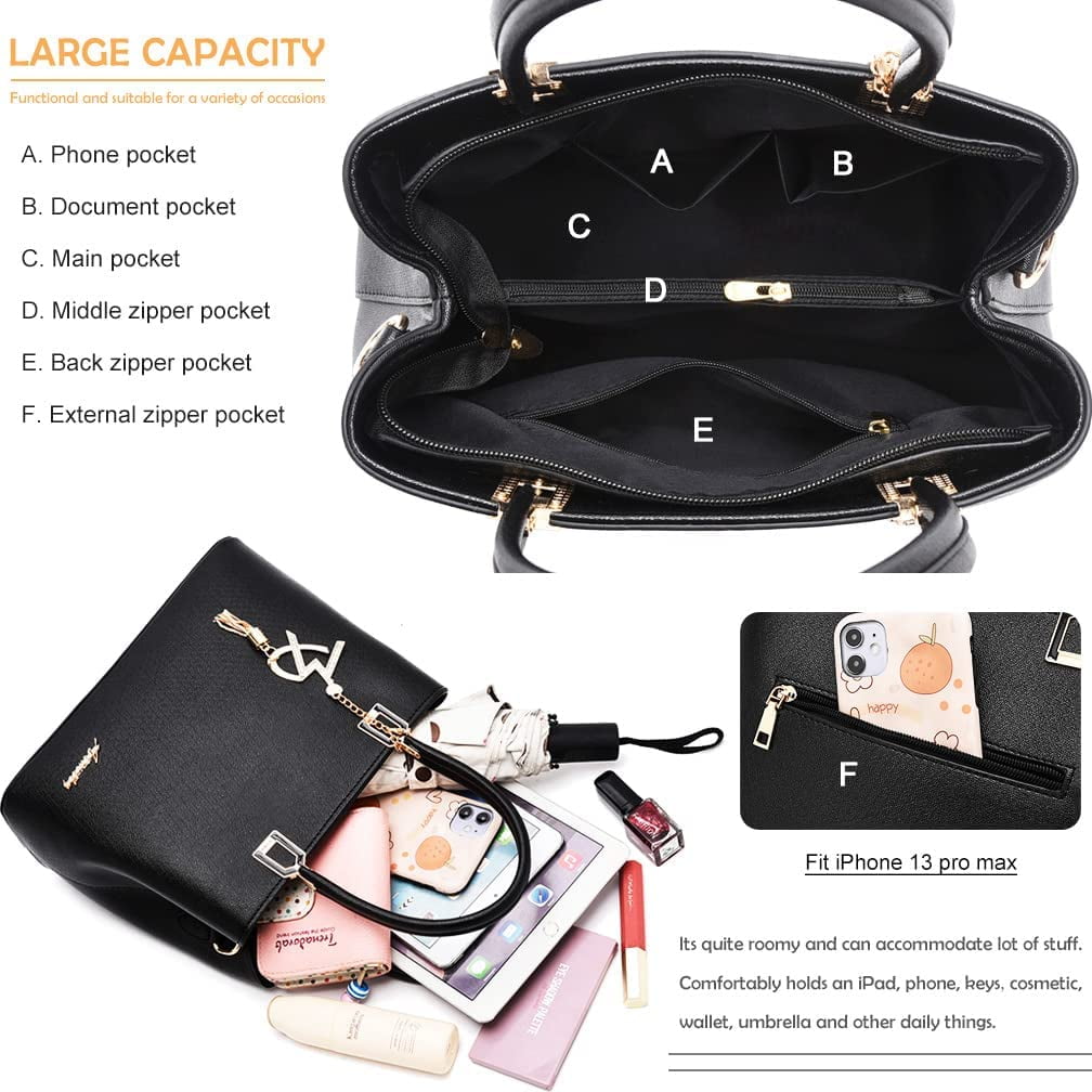  Handbags for Women Large Tote Purses Designer Shoulder Bags Top  Handle Satchel Fashionable Leather Handbag (White) : Clothing, Shoes &  Jewelry