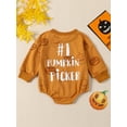 thumbnail image 3 of Liacowi Baby Boys Girls Halloween Rompers Letter Pumpkin Print Long Sleeve Bodysuits 6 12 18 24 Months Newborn Spring Autumn Halloween Onesie Clothes, 3 of 9