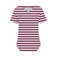 thumbnail image 4 of Fengactive Womens Summer Cap Sleeve Tops Trendy V Neck Striped Loose Fit T Shirts, 4 of 5