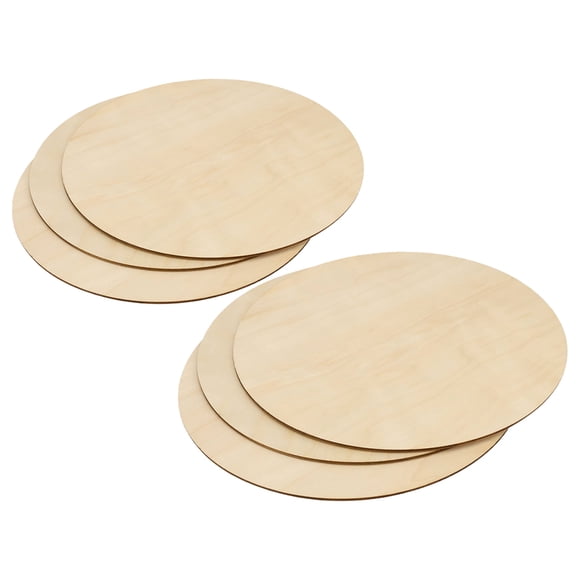 FESTFENDS 6Pcs Large Round Natural Poplar Wood Slices Beige Unpainted Wood Circles for Craft