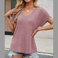 thumbnail image 5 of WCMZJ Women Tops Summer Sweaters Short Sleeve V Neck Shirts 2025 Spring Fashion Dressy Casual Business Tunic Blouses Pink S, 5 of 9