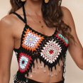 thumbnail image 4 of Ropa de playa para niñas y mujeres, pareo de verano de ganchillo con borlas, fácil de guardar. Camiseta sin mangas, 4 of 5