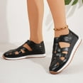thumbnail image 2 of Fisherman Gladiator Sandals for Women Closed Toe Summer Walking Shoes Crooss Strap Hook and Loop Casual Nonslip Flat Shoes Black Size 6, 2 of 6