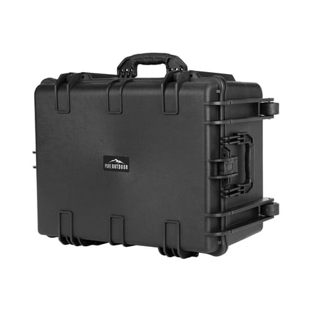 Monoprice Weatherproof Hard Case - 26 x 20 x 14 With Wheels and Customizable Foam IP67 Level Dust And Water Protection
