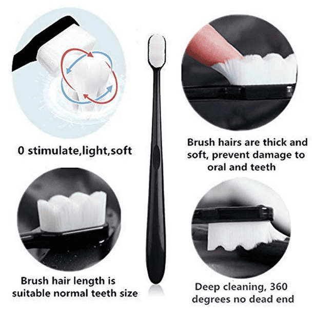 Extra Soft Toothbrush, Ultra Soft-bristled Adult ToothbrushBristle Good  Cleaning Effect for Sensitive Teeth Oral Gum Recession 