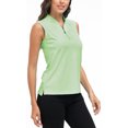 thumbnail image 4 of MoFiz Women's Golf Polo Sleeveless Shirt Quick Drying Casual Workout Tops Shirts Light Green XS, 4 of 5