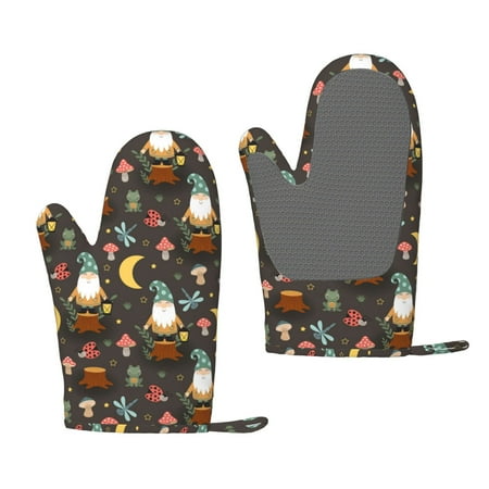 

Hirioo Gnome Insect Frog for Silicone Oven Mitts for BBQ Baking Cooking Set of 2 Heat Resistant 260℃ Non-Slip Kitchen Essentials