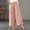 #050-Pink, variant on Women's Bohemian Wide Leg Pants, Linen Cotton Blend for Summer with Embroidered Closure, Elastic Waistband Loose Fit, Versatile for Daily Casual Use
