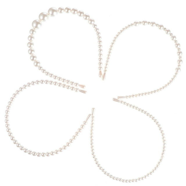 Pearl Hairband Faux Pearl Hairband for Women 4Pcs Charming Head Accessories