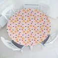 thumbnail image 3 of Ambesonne Japan Fitted Round Tablecloth, Japanese Food, 56"- 60" Diameter, Multicolor Pink, 3 of 5