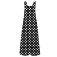 thumbnail image 5 of Tfken Girls Jumpsuit Summer Sleeveless Polka Dot Graphic Comfy Casual Jumpsuit With Pockets Soft Daily Wear Kids Classic Clothes Size 5-6 Years Black, 5 of 5