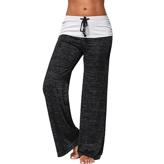 Women Wide Leg Yoga Pants Drawstring Elastic Waist Sport Activewear