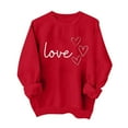 thumbnail image 1 of Sweat à Capuche Sans Manches Imprimé Lettre pour la Saint-Valentin pour Femmes, 1 of 3