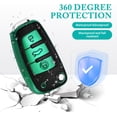 thumbnail image 5 of Key Fob Cover Compatible with Audi A1 A3 Q3 Q7 R8 A6L TT 3 Button Flip Key Keychain Case Holder Protector,A:green, 5 of 6