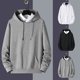 thumbnail image 5 of Men Casual Plain Pullover Hoodies Hooded Sweatshirts Long Sleeve Jumper Tops, 5 of 8