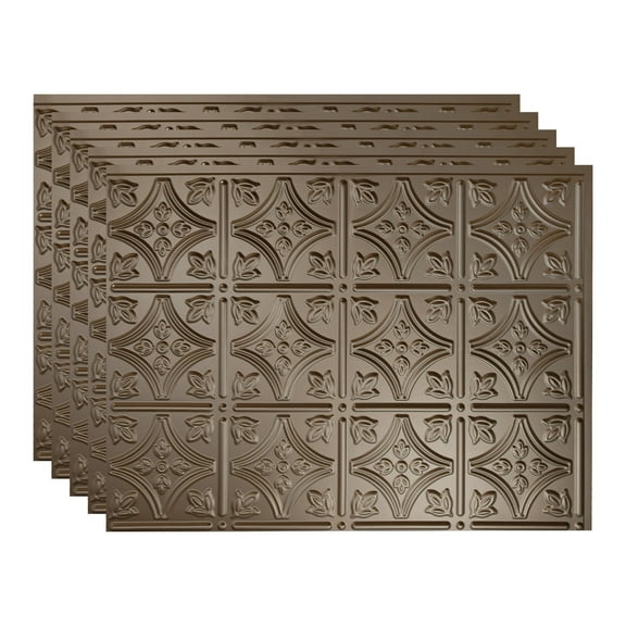 FASÄDE Traditional Style 1 Decorative Vinyl 18in x 24in Backsplash Panel in Argent Bronze (5 Pack)