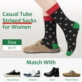 thumbnail image 3 of Loritta Secret Womens Crew Socks,7 Pairs Cotton Funny Casual Soft Dress Christmas Pattern Socks for Women Ladies Size 9-11, 3 of 7