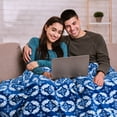 thumbnail image 6 of Catalonia Fleece Throw Blanket for Couch, Lightweight All Seasons Soft Cozy Moroccan Blanket for Home Living Room Decorative, 50'' x 60'', Blue, 6 of 7