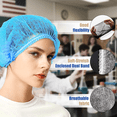 thumbnail image 5 of Smilco Disposable Hair Nets, Unisex Bouffant Caps, 12.53in Diameter, 5 of 7