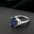 thumbnail image 4 of Gem Stone King 6.95 Ct Oval Blue Sapphire G/H Lab Grown Diamond 925 Sterling Silver Ring (Size 7), 4 of 4