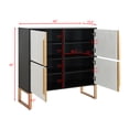 thumbnail image 7 of Newboti Furniture Four-Door Storage Cabinet, 42" Buffet Cabinet with Metal Base Handles, Sideboard Coffee Bar Cabinet with 4 Doors for Kitchen, Dining Room, Living Room 72474, 7 of 7