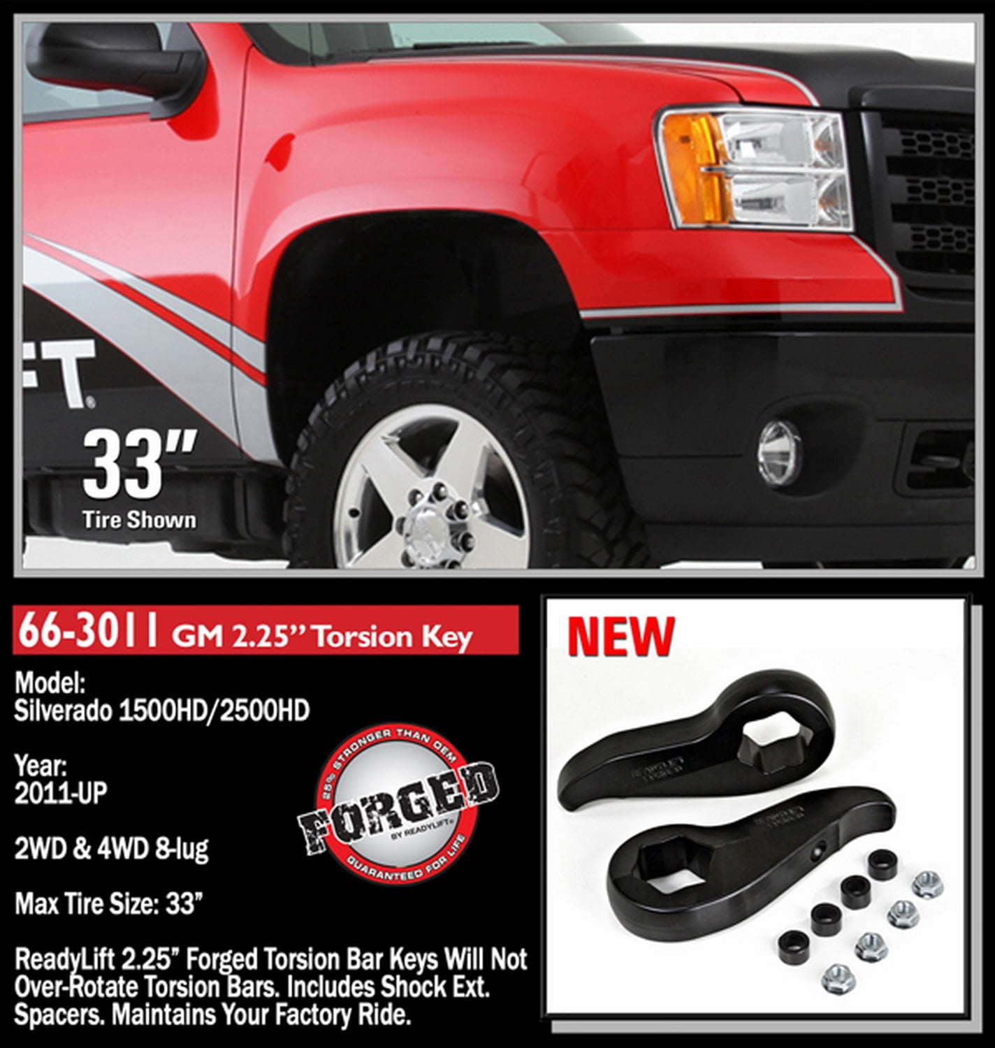 ReadyLift 66-3011 Front Leveling Kit Fits select: 2011-2014,2016-2019 CHEVROLET SILVERADO