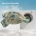 thumbnail image 5 of Floral Medallion Area Rug - 3x5 Distressed Entry Throw Rug Turkish Indoor Accent Rug Non-Slip Washable Low-Pile Carpet for Entrance Living Room Bedroom Dining Table, Sky/Baby Blue, 5 of 8