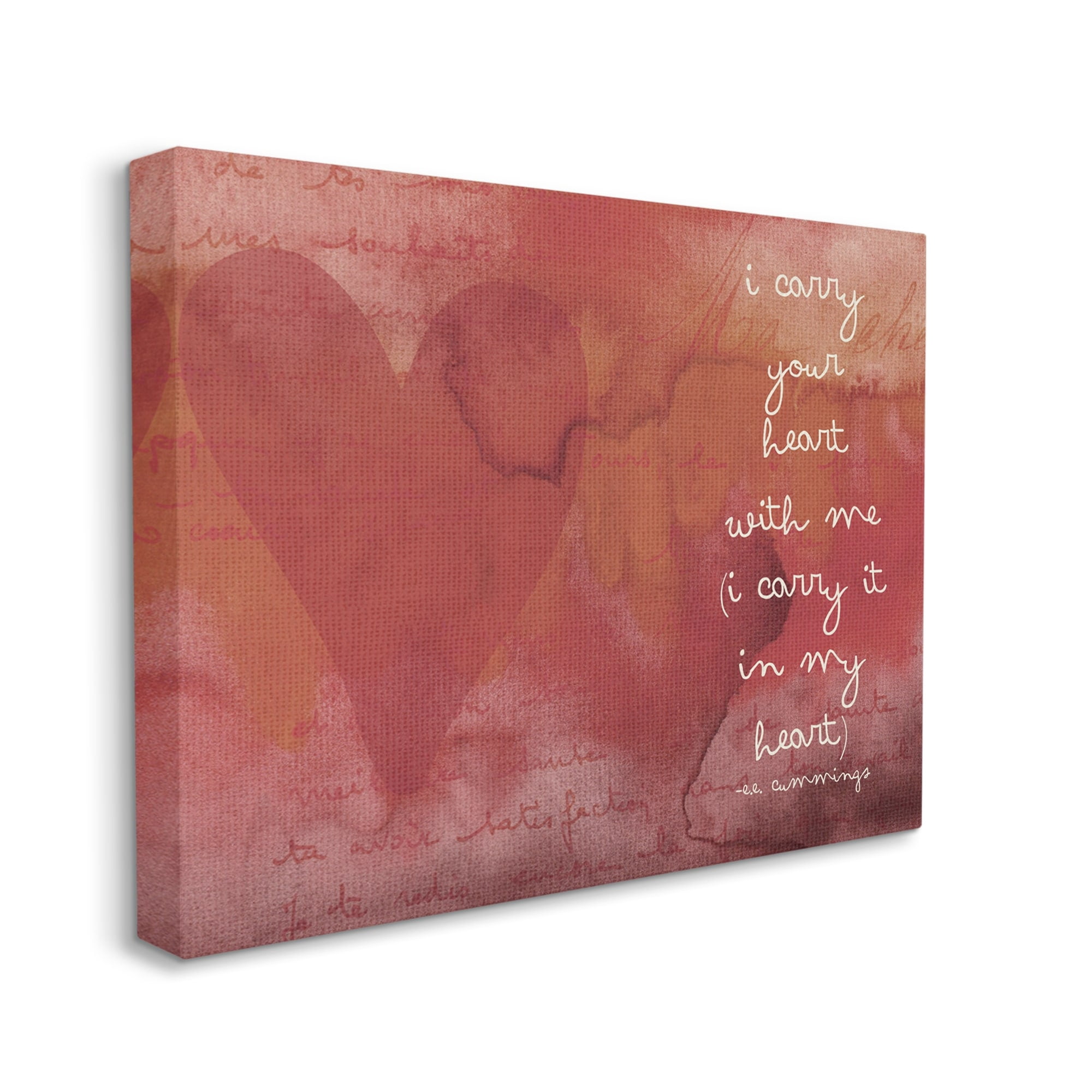 Stupell Industries Romantic Love Quote Red Heart Design Typography Canvas Wall Art, 20 x 16, Design by Amy Brinkman