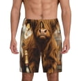 thumbnail image 1 of Fotbe Cow With Butterflies Lilies Pantalones Cortos de Pijama para Hombre, Ropa de Dormir, Pantalones de Pijama Cortos para Hombre-Medium, 1 of 6