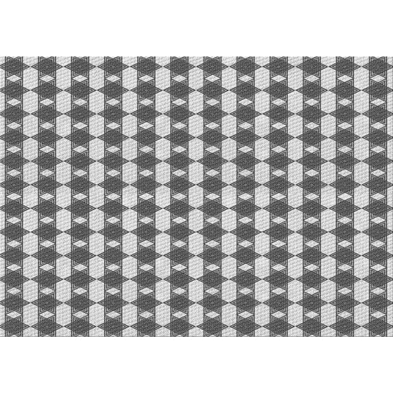 Ahgly Company Machine Washable Indoor Rectangle Transitional Grey Gray Area Rugs, 6' x 9'