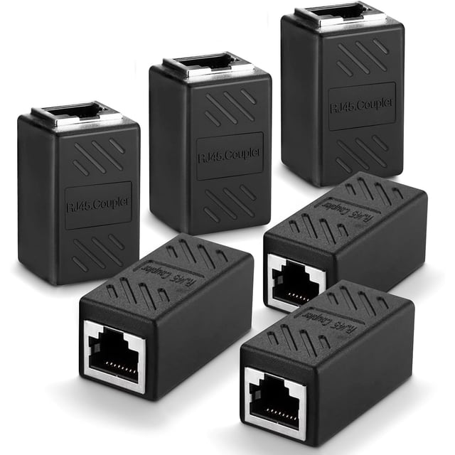 Paquete de 6 acopladores RJ45 Cat 6, extensor de Cable Ethernet, conector Ethernet en línea para Cable Ethernet Cat7 Cat6 Cat5e Cat5